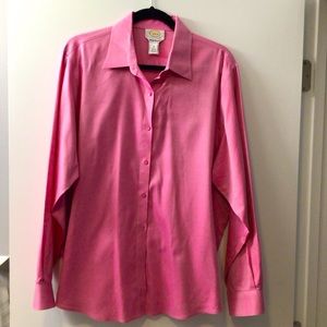 TALBOTS Pink Women’s WRINKLE RESISTANT BLOUSE 18 100% Cotton